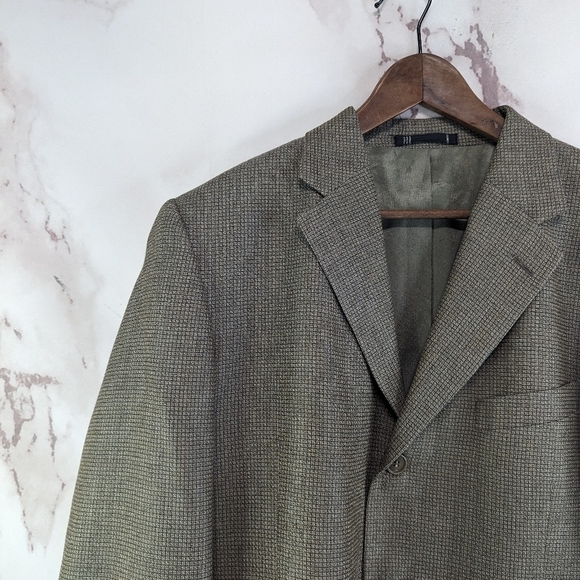 Emanuel Ungaro Blazer Mens Large 42 S Short Brown Silk Wool Sport Coat Jacket - Picture 2 of 12